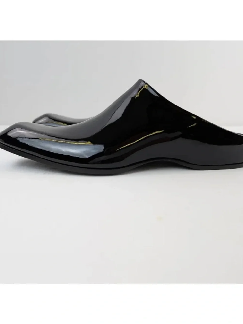 Yves Saint Laurent Men's Black Patent Slip-On Mules